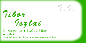 tibor iszlai business card